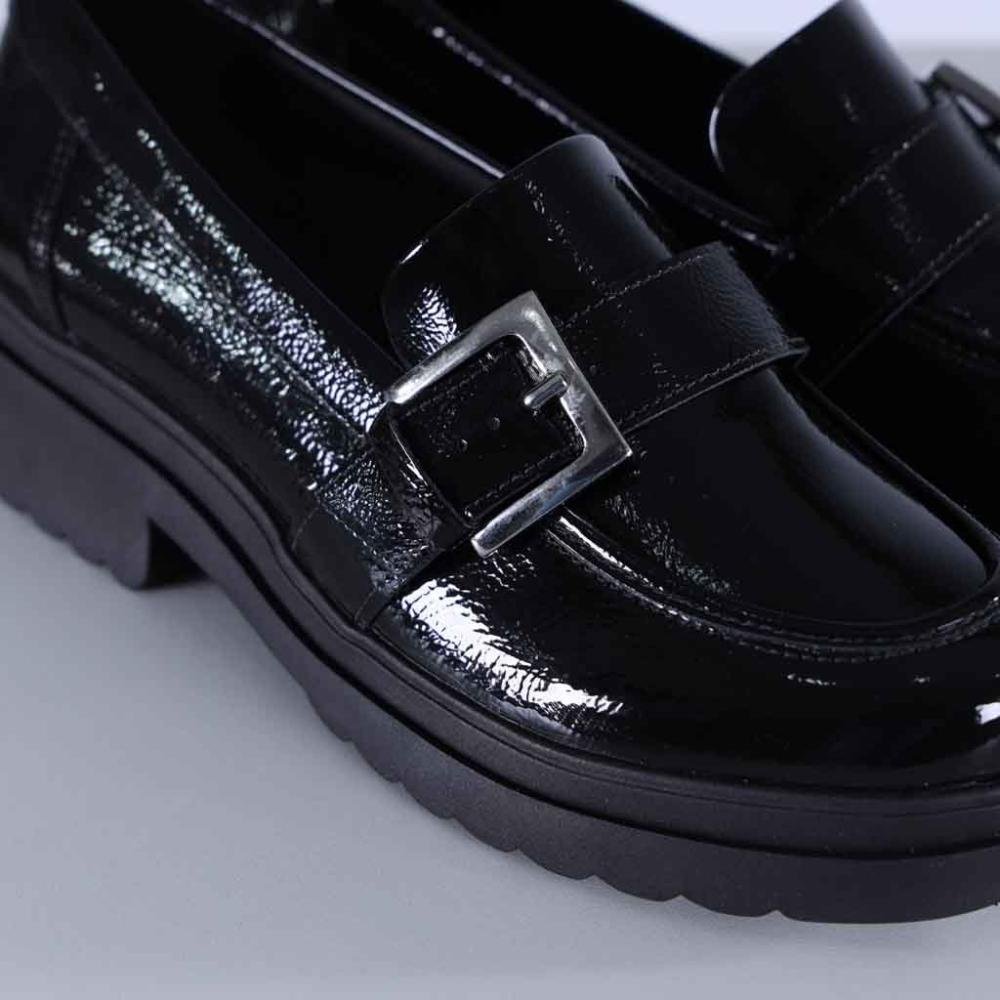 Mocassim Via Marte Feminino 246-001 Preto Verniz Preto 4