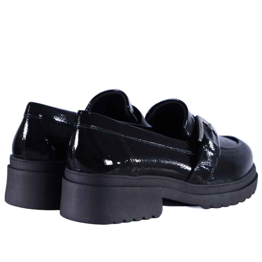 Mocassim Via Marte Feminino 246-001 Preto Verniz Preto 5