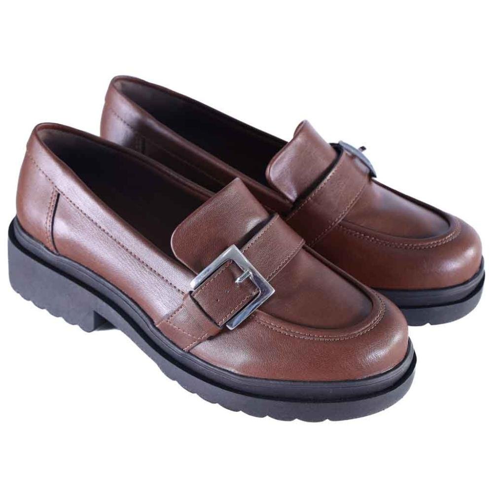 Mocassim Via Marte Feminino 246-001 Dark Brown Marrom 3