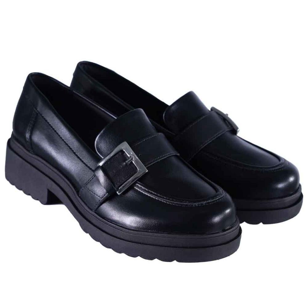 Mocassim Via Marte Feminino 246-001 Preto Preto 3