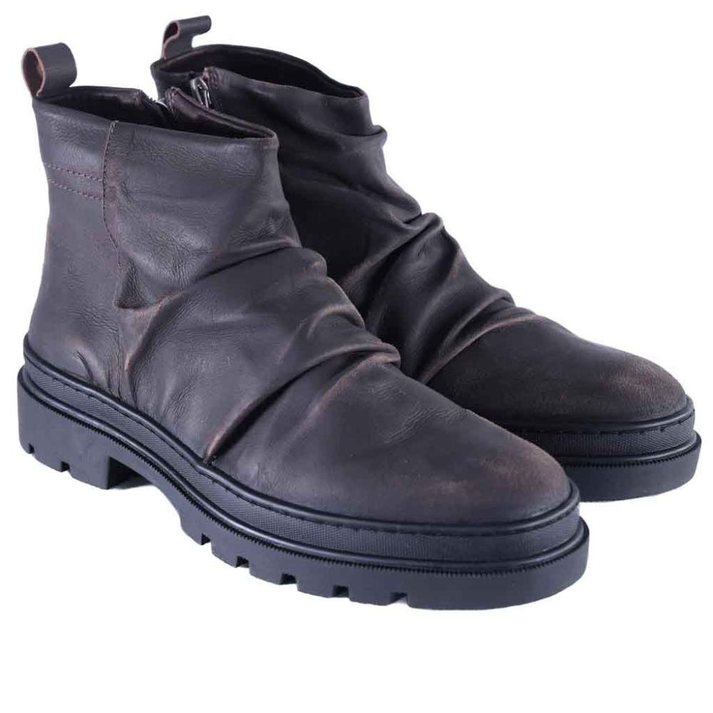 Bota Masculina Zariff Detalhe Franzido Ast016 Cafe Café 3