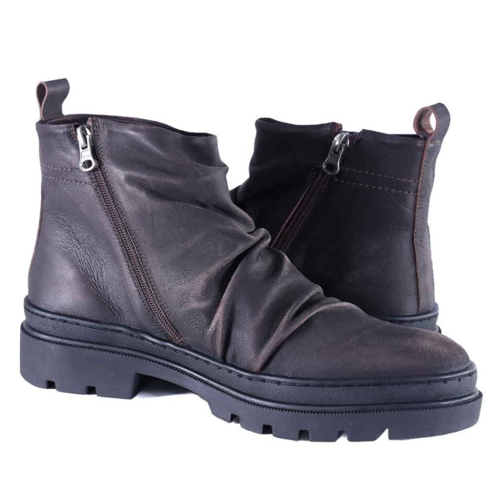 Bota Masculina Zariff Detalhe Franzido Ast016 Cafe Café 6