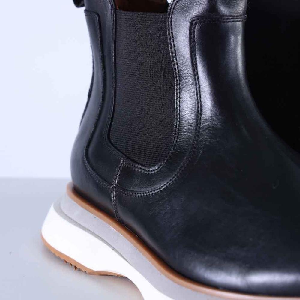Bota Chelsea Masculina em Couro Zariff Lon022 Preto Preto 4