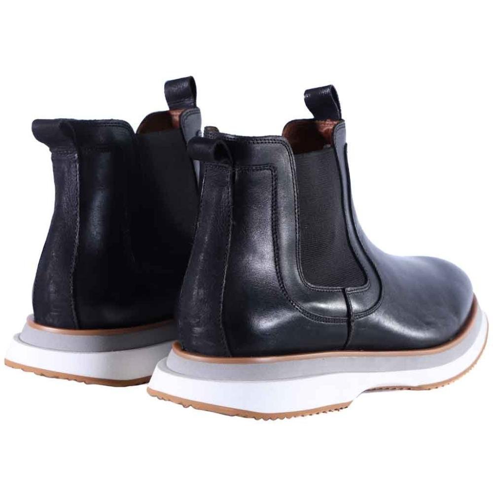 Bota Chelsea Masculina em Couro Zariff Lon022 Preto Preto