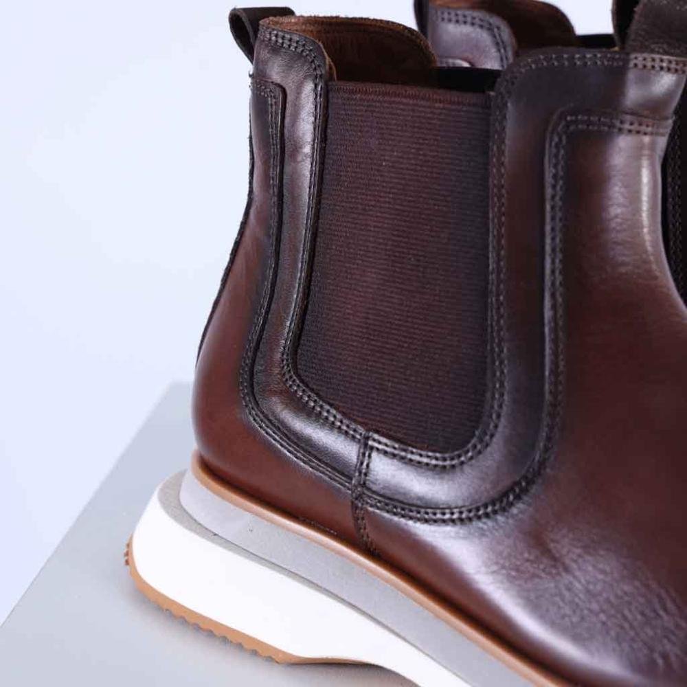 Bota Chelsea Masculina em Couro Zariff Lon022 Brown Brown 4