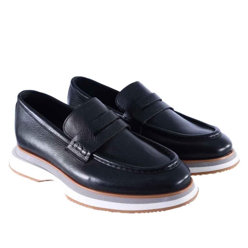 Mocassim Masculino em Couro Zariff Lon021 Preto Preto 3