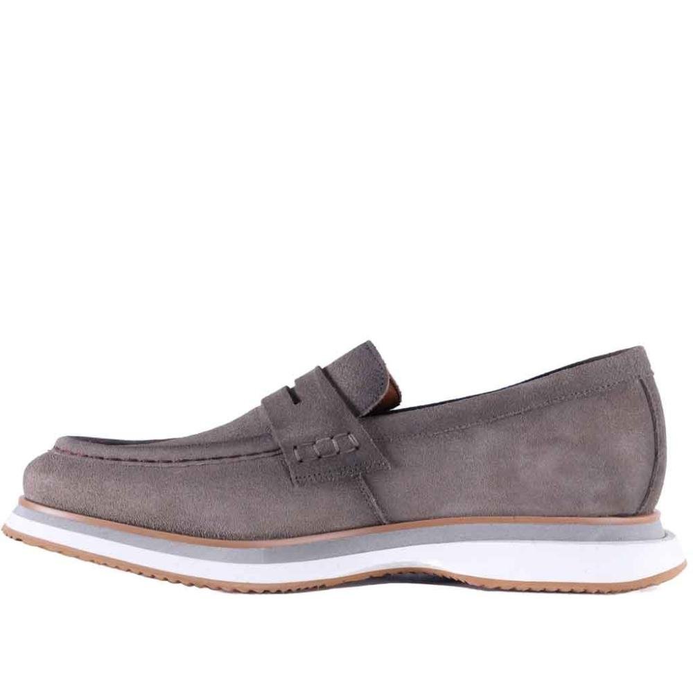 Mocassim Masculino em Couro Zariff Lon021 Gray Gray 2