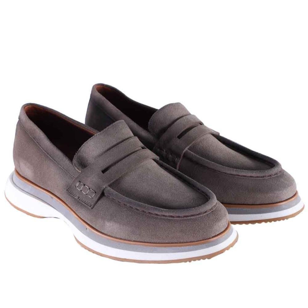 Mocassim Masculino em Couro Zariff Lon021 Gray Gray 3