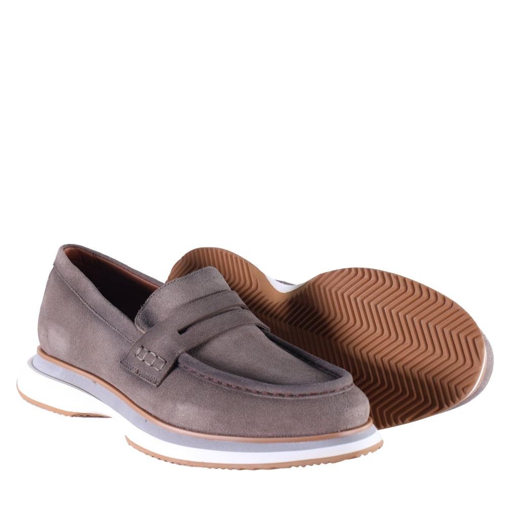 Mocassim Masculino em Couro Zariff Lon021 Gray Gray 4