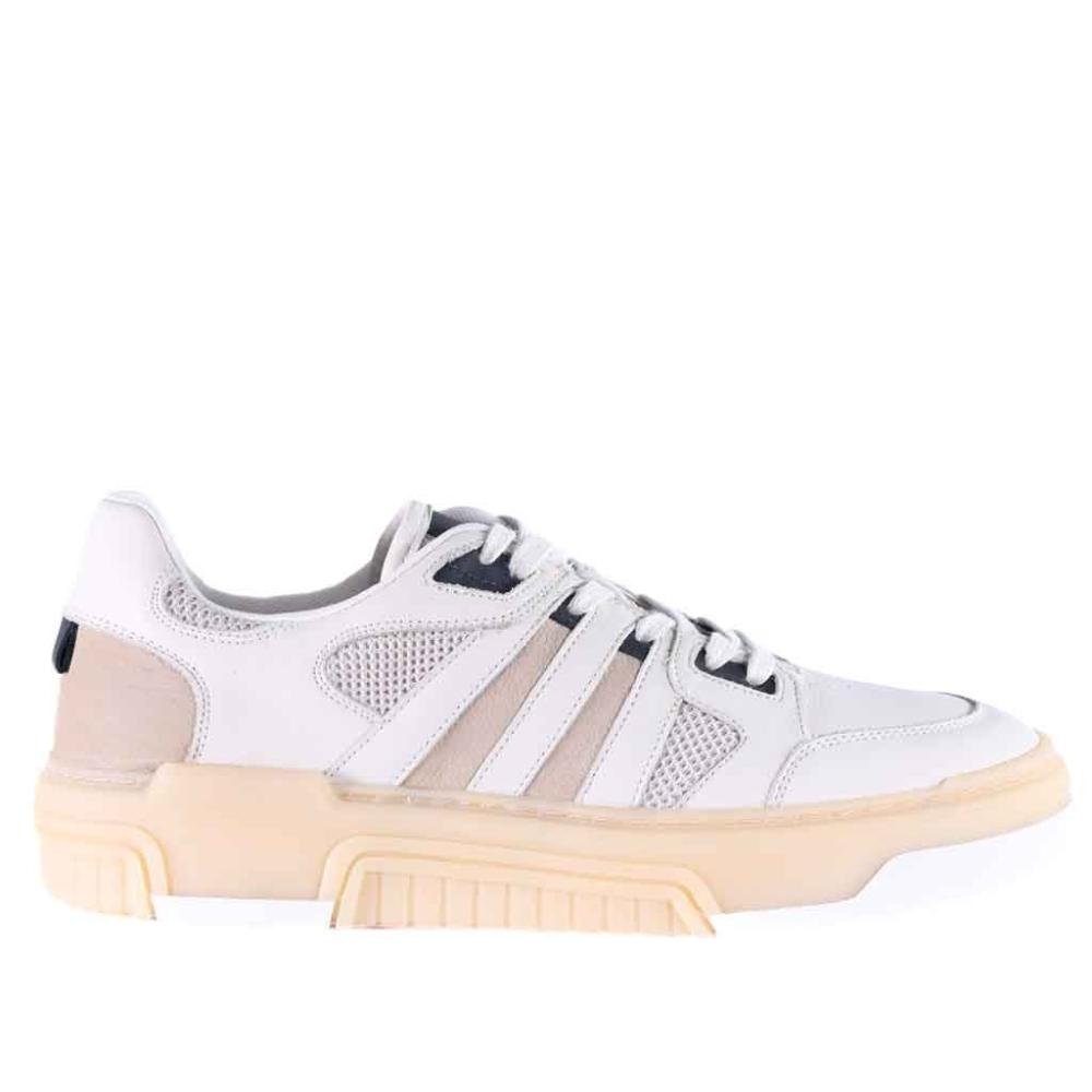 Tênis Casual Masculino em Couro Zariff Rck008 Off White