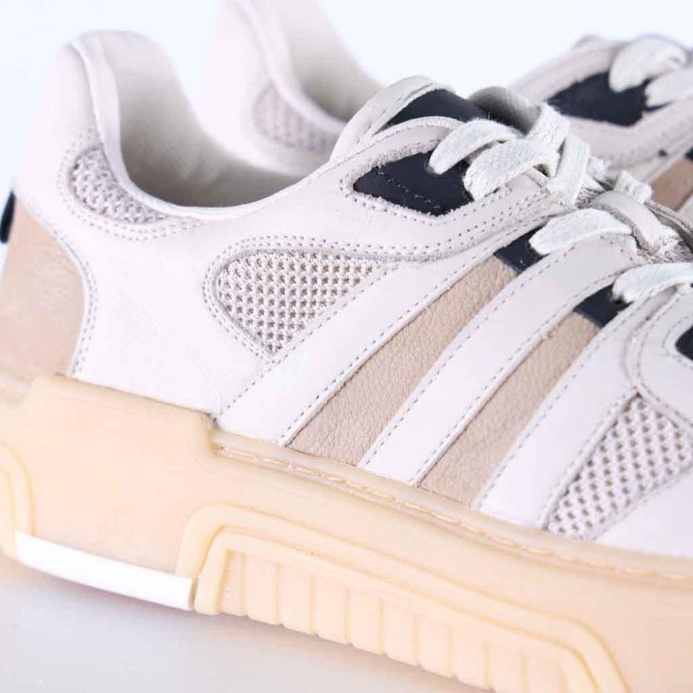 Tênis Casual Masculino em Couro Zariff Rck008 Off White White 7