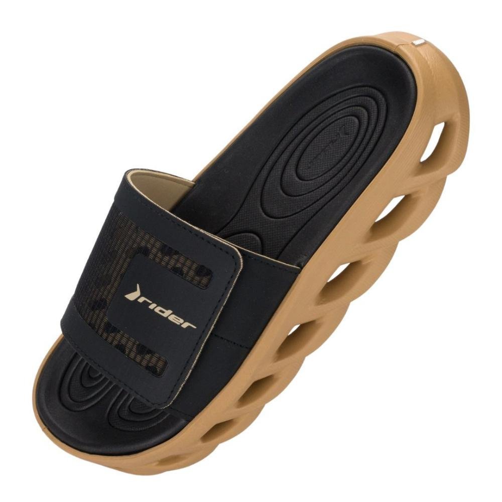 Chinelo Rider Masculino Slide R Power 12444. Bege/Preto Preto/Marrom 3