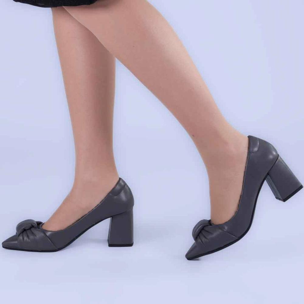 Scarpin Feminino Zariff com Laço 1606-008 Cinza Cinza 2
