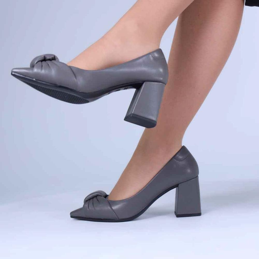 Scarpin Feminino Zariff com Laço 1606-008 Cinza Cinza 3
