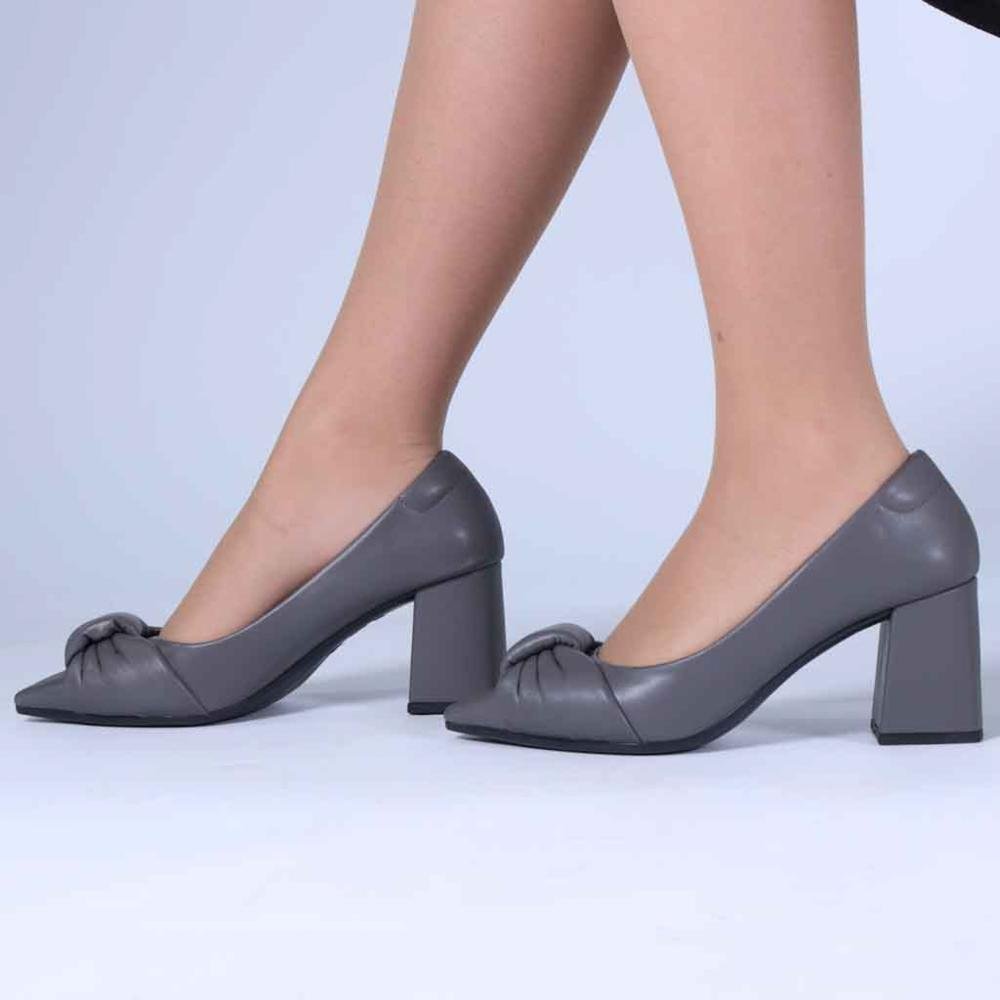 Scarpin Feminino Zariff com Laço 1606-008 Cinza Cinza 5