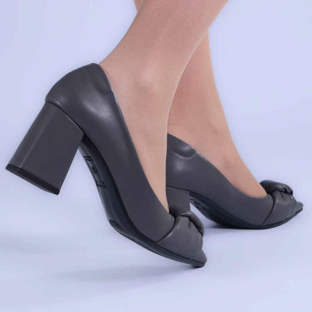 Scarpin Feminino Zariff com Laço 1606-008 Cinza Cinza 10