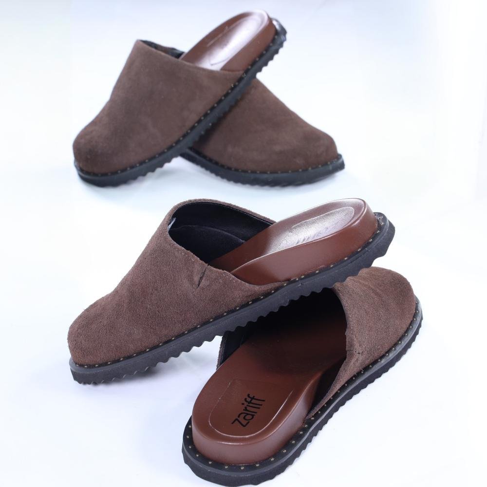 Mule Feminino Zariff em Camurça 2102-6653 Cafe Café 2
