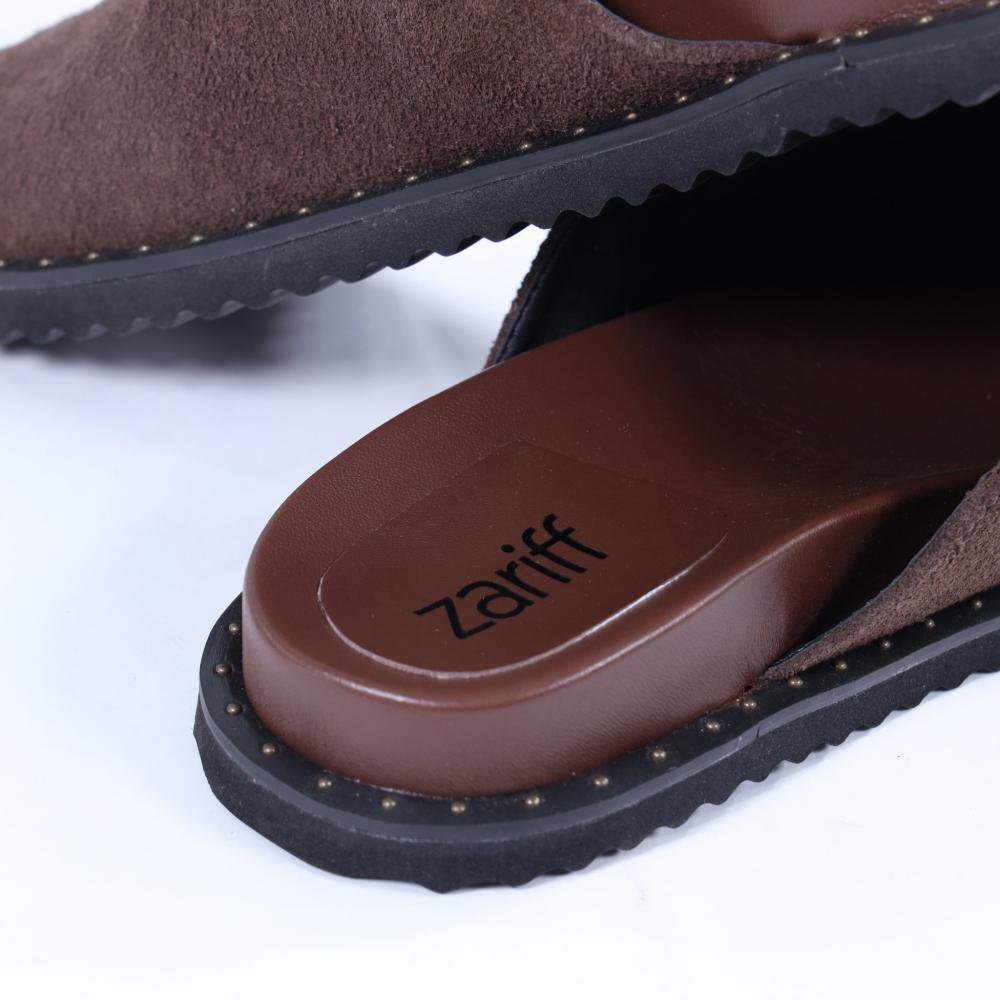 Mule Feminino Zariff em Camurça 2102-6653 Cafe Café 4