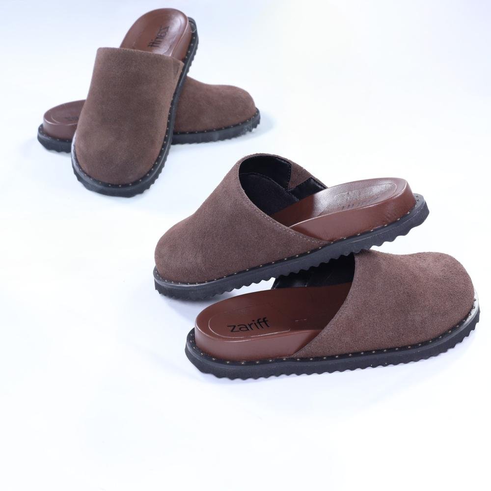 Mule Feminino Zariff em Camurça 2102-6653 Cafe Café 6