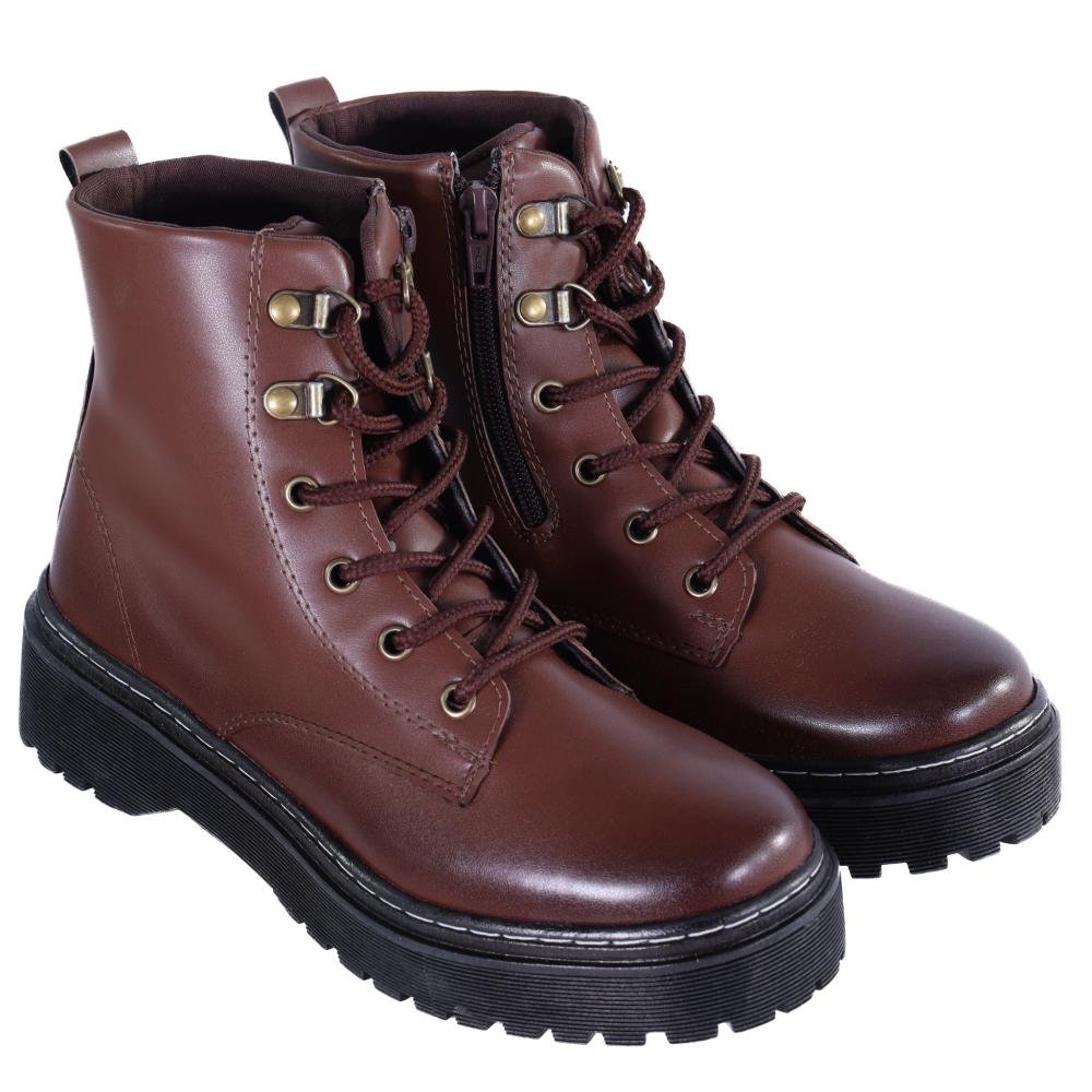 Coturno Feminino Zariff Cano Curto 7005 Brown Cafe Marrom 4