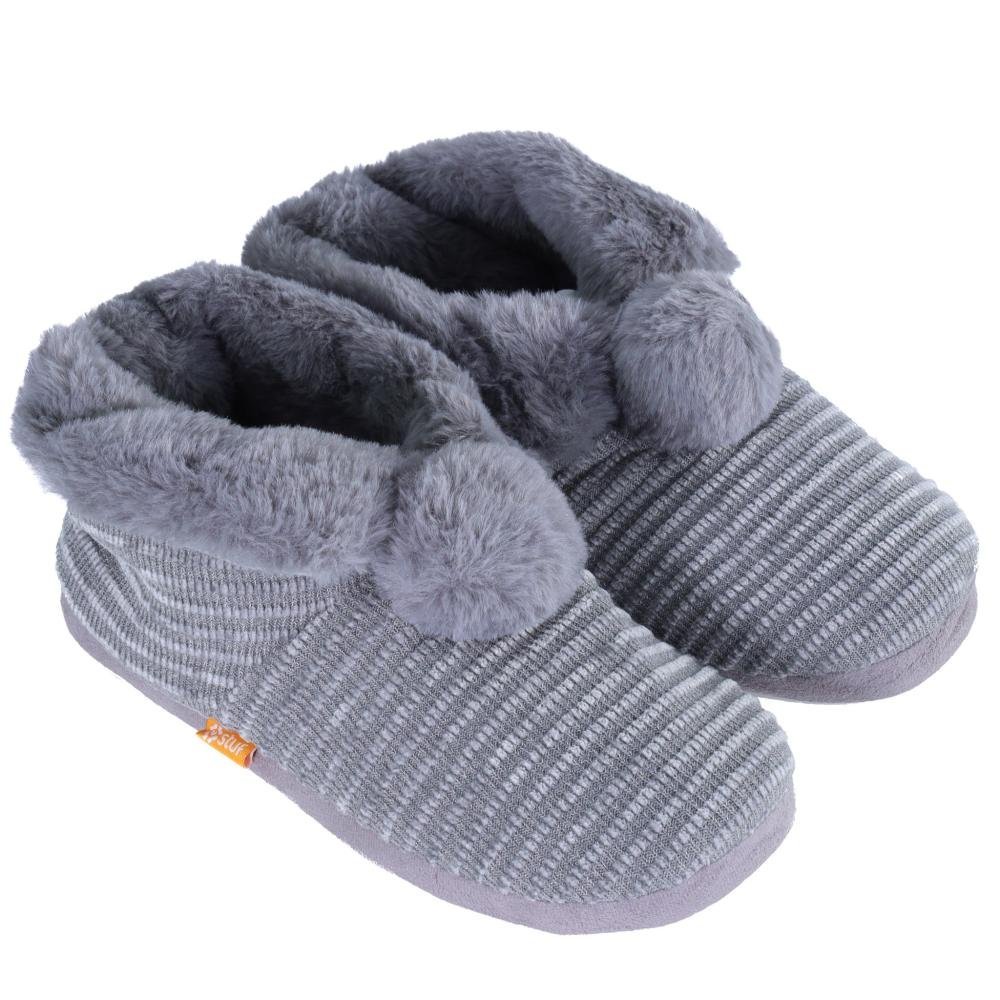 Pantufa Feminina Stuf Sb0110 Cinza Cinza 3