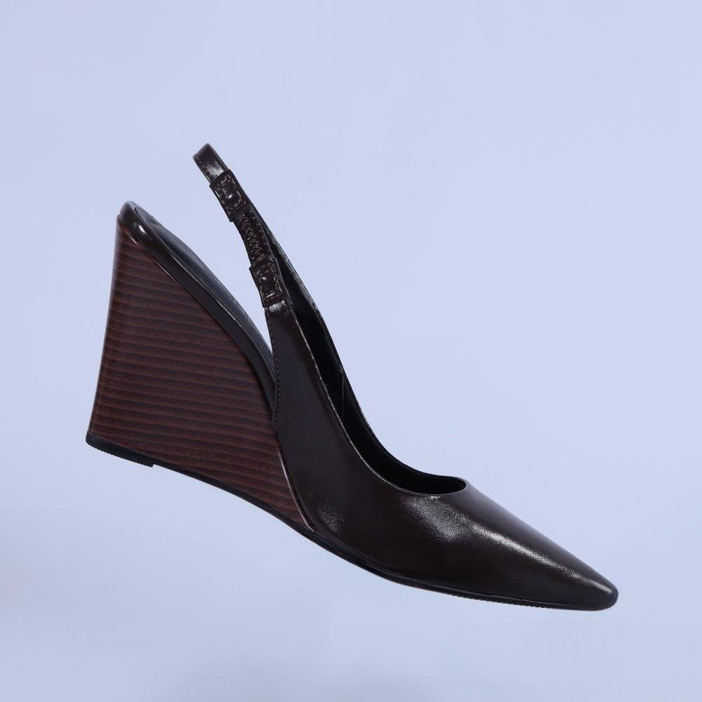 Scarpin Feminino Zariff Slingback com Salto Anabela 4634-89161 Marrom Marrom 3
