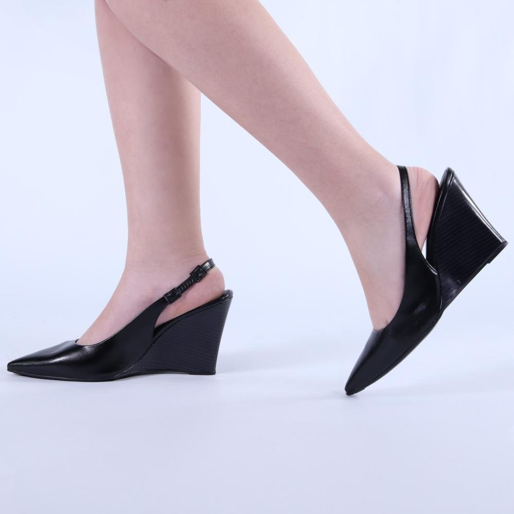 Scarpin Feminino Zariff Slingback com Salto Anabela 4634-89161 Preto Preto 2