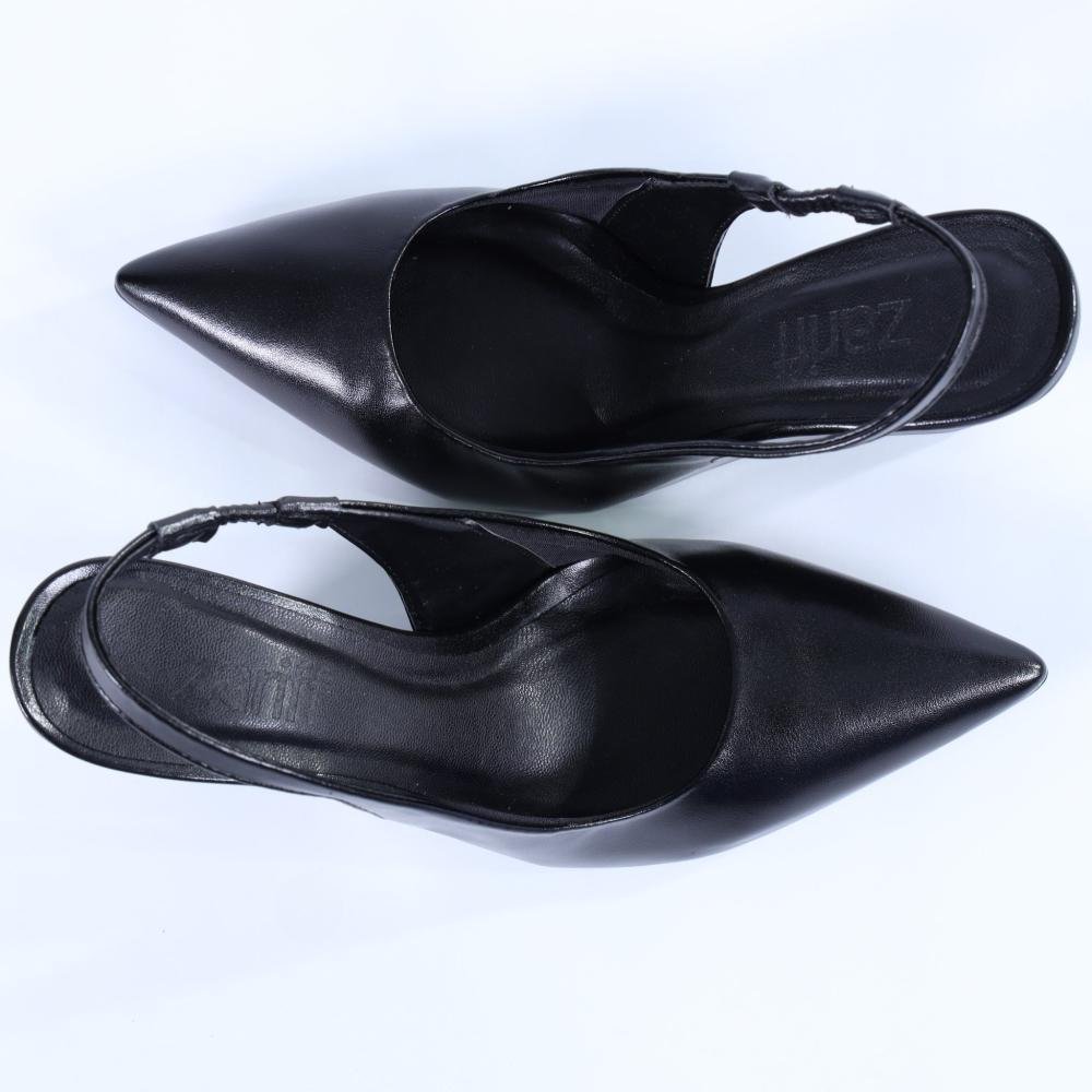 Scarpin Feminino Zariff Slingback com Salto Anabela 4634-89161 Preto Preto 3