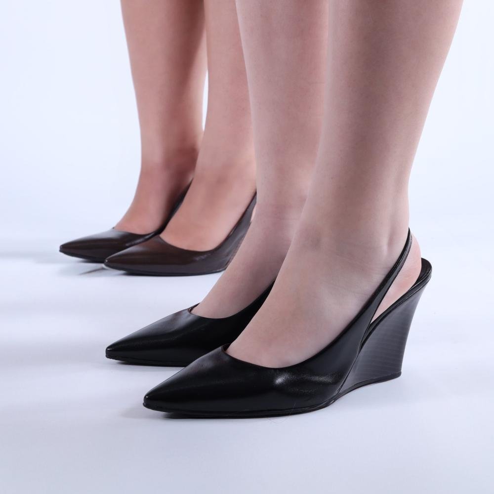 Scarpin Feminino Zariff Slingback com Salto Anabela 4634-89161 Preto Preto 5