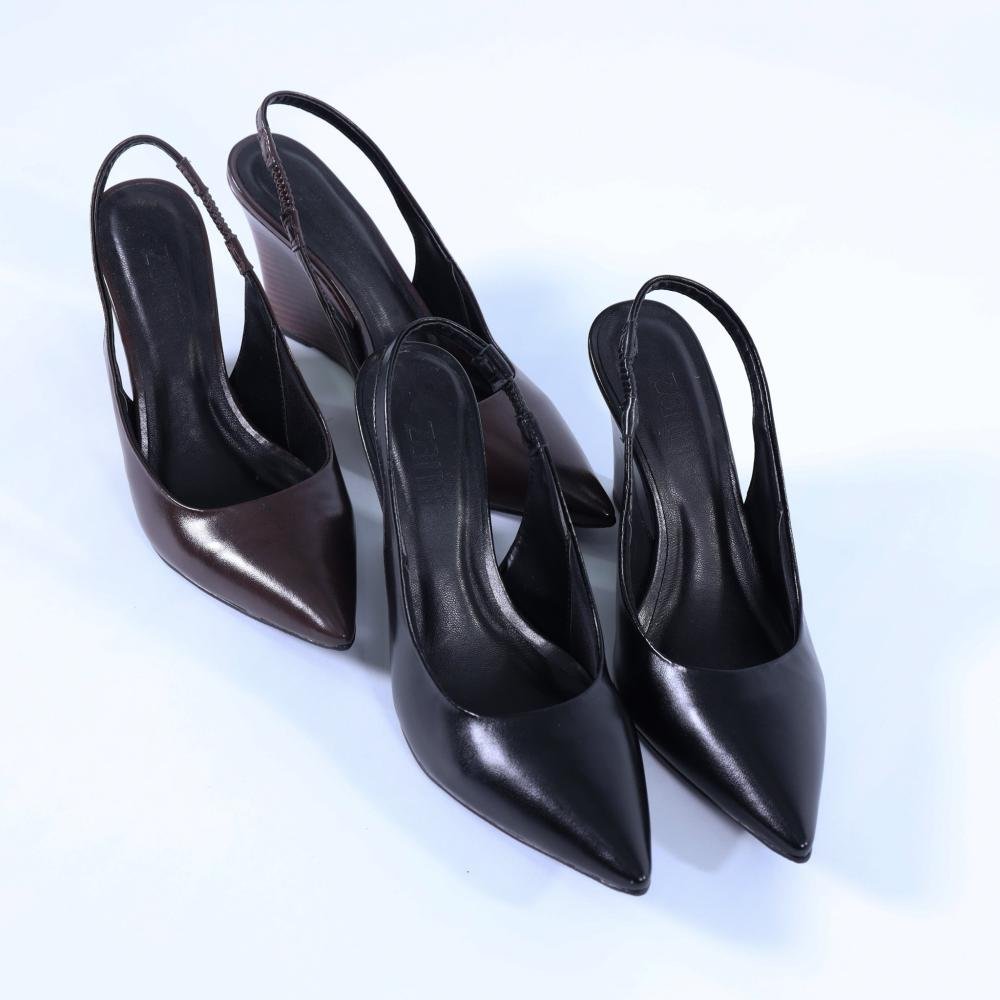 Scarpin Feminino Zariff Slingback com Salto Anabela 4634-89161 Preto Preto 7