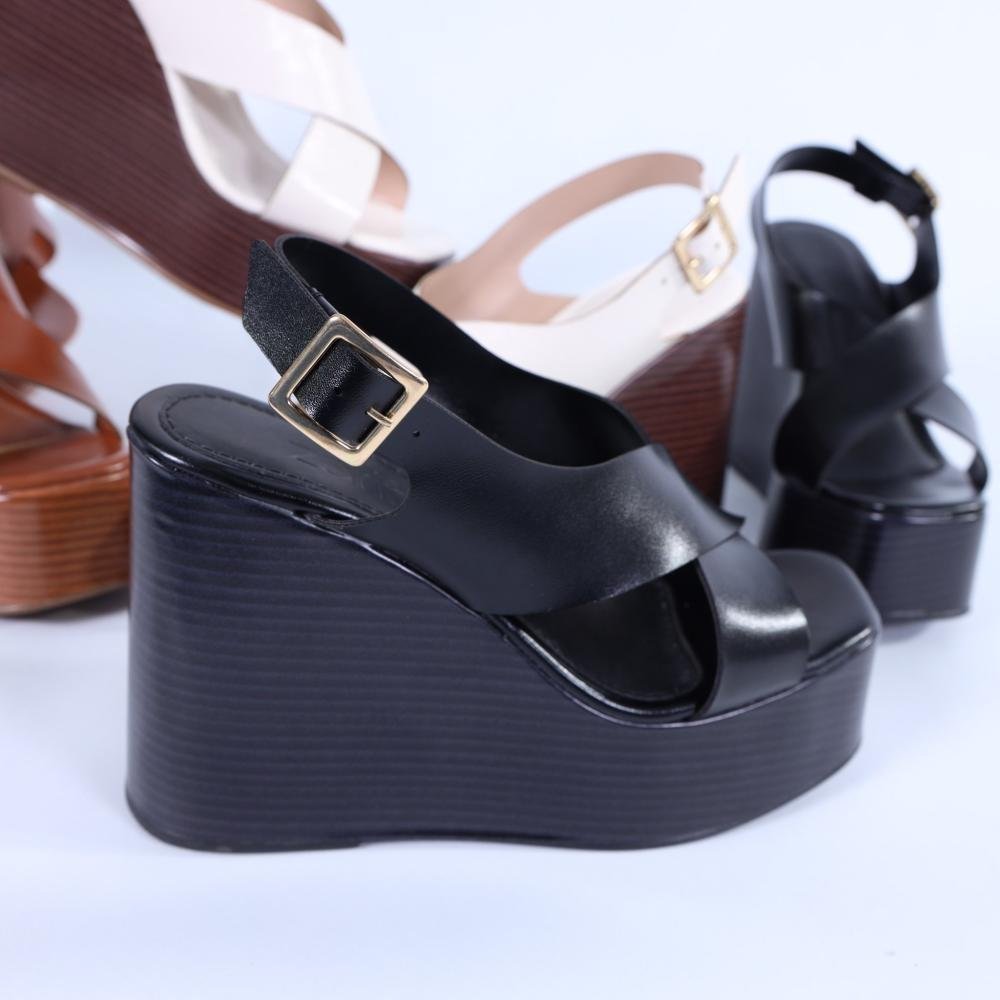 Sandália Anabela Zariff Feminina 4555-87000 Preto Preto 2