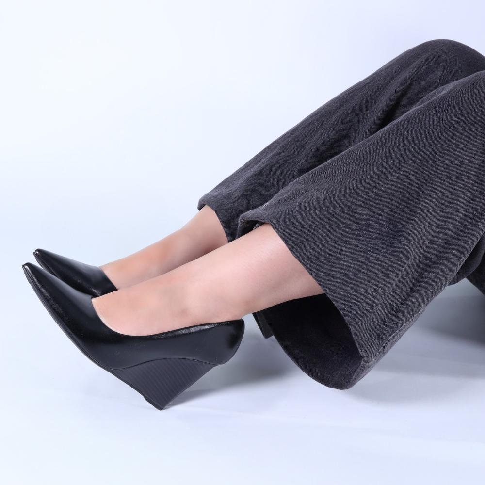 Scarpin Feminino Zariff com Salto Anabela 4634-89163 Preto Preto 6