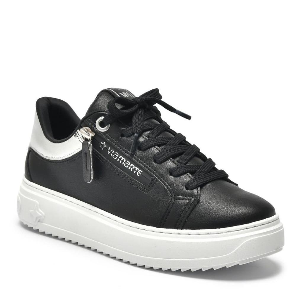 Tênis Via Marte Feminino Casual 206-001 Preto/Prata Preto 3