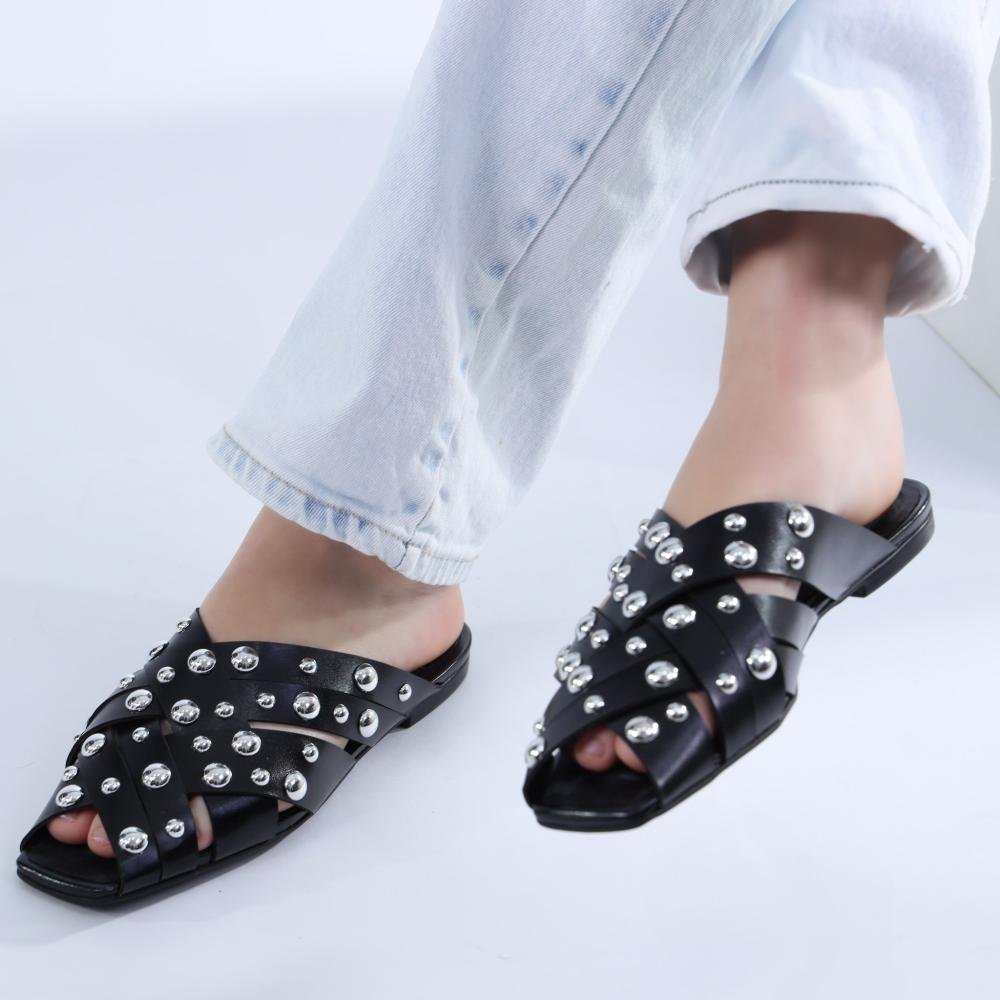 Mule Feminino Zariff com Maxi Esferas 50435-91095 Preto Preto 4