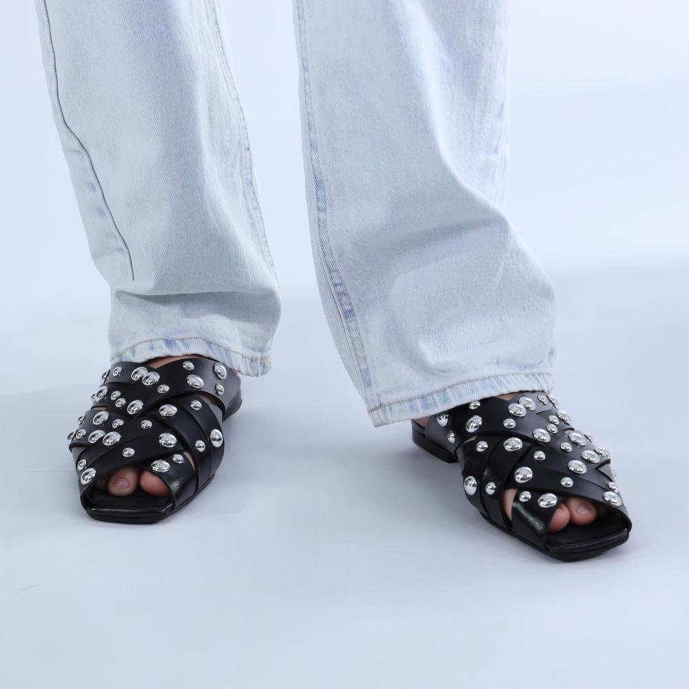 Mule Feminino Zariff com Maxi Esferas 50435-91095 Preto Preto 7