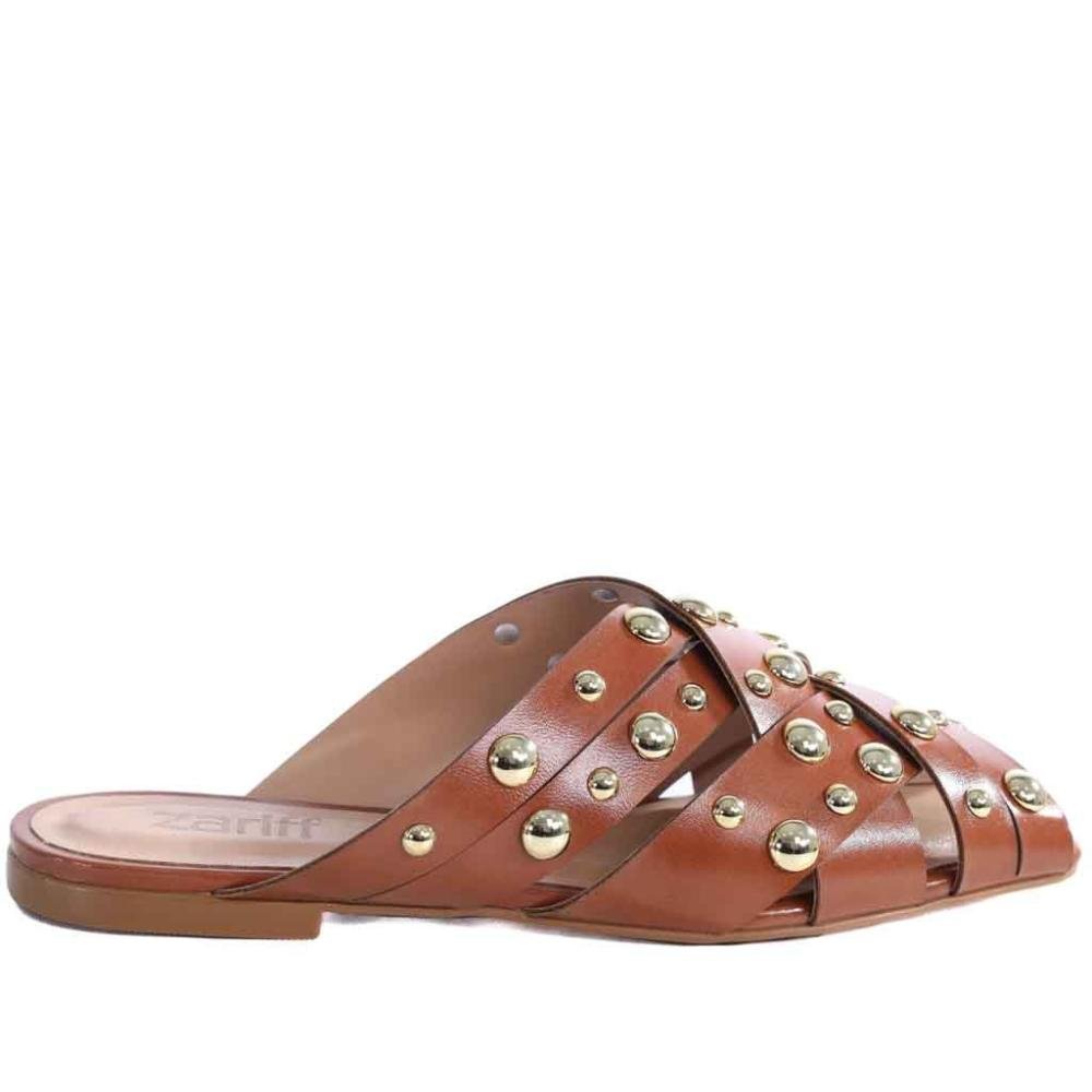 Mule Feminino Zariff com Maxi Esferas 50435-91095 Caramelo