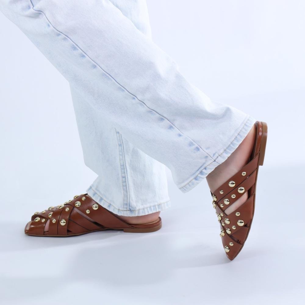 Mule Feminino Zariff com Maxi Esferas 50435-91095 Caramelo Marrom 5