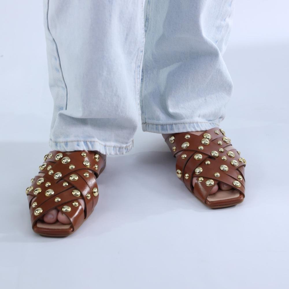 Mule Feminino Zariff com Maxi Esferas 50435-91095 Caramelo Marrom 7