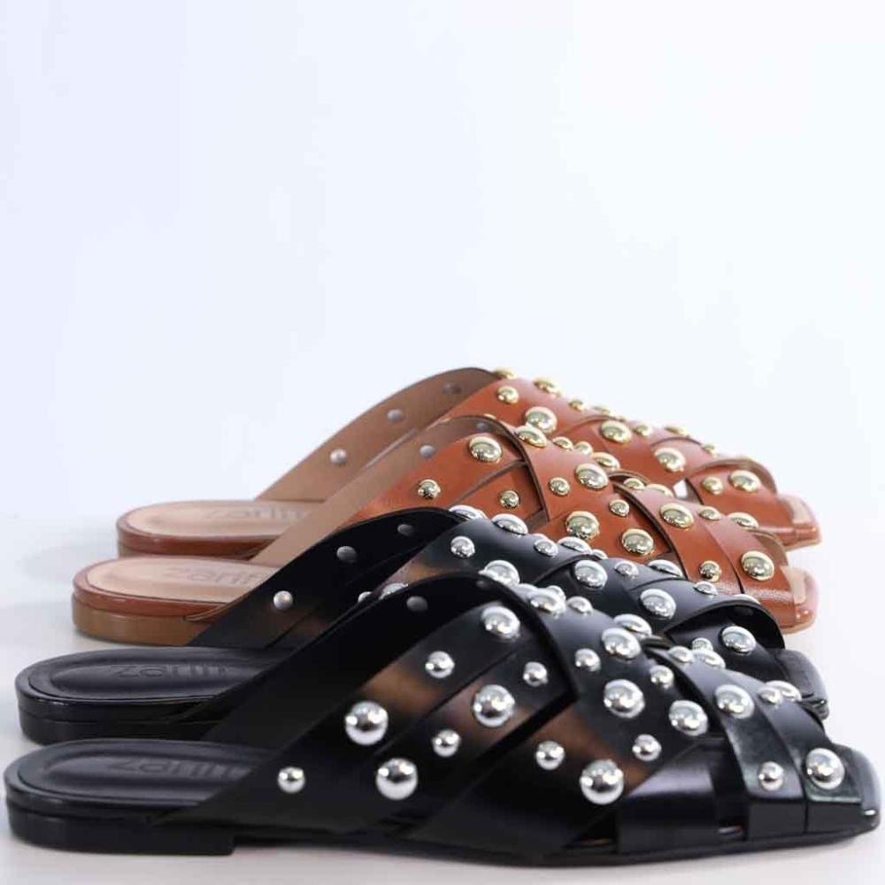Mule Feminino Zariff com Maxi Esferas 50435-91095 Caramelo Marrom 10
