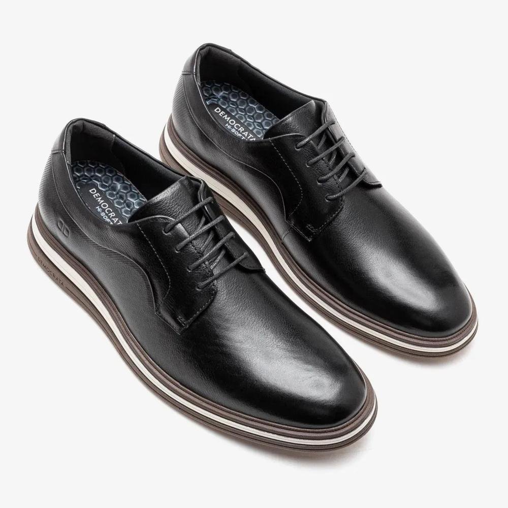 Sapato Masculino Democrata Dune Hi-Soft 298201 Preto Preto 2