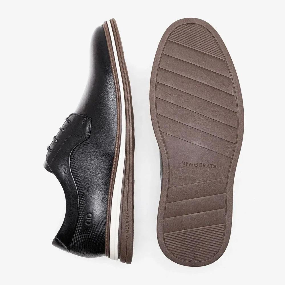Sapato Masculino Democrata Dune Hi-Soft 298201 Preto Preto 4