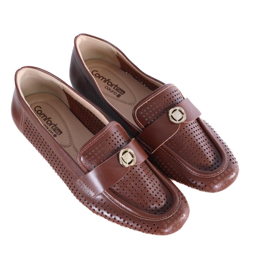 Sapatilha Feminina Mocassim Comfortflex 25-61332 Sella Marrom 3