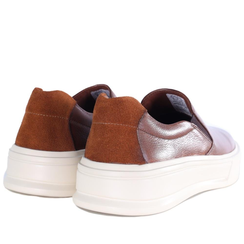 Tênis Masculino Zariff Slip On Bea005 Tan Marrom 5