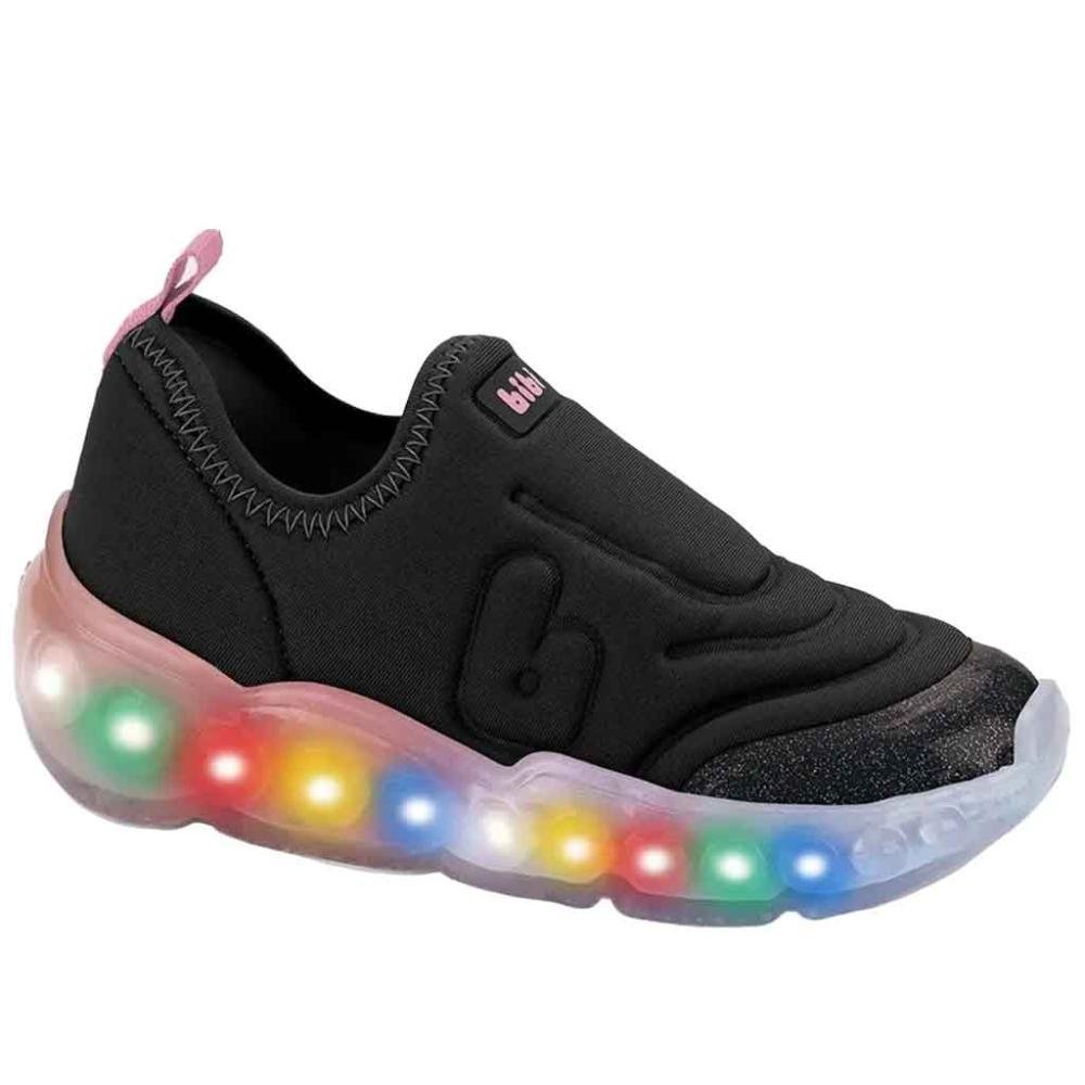 Tênis Infantil Feminino Bibi com LED 1252015 Preto/Rosa Preto 3