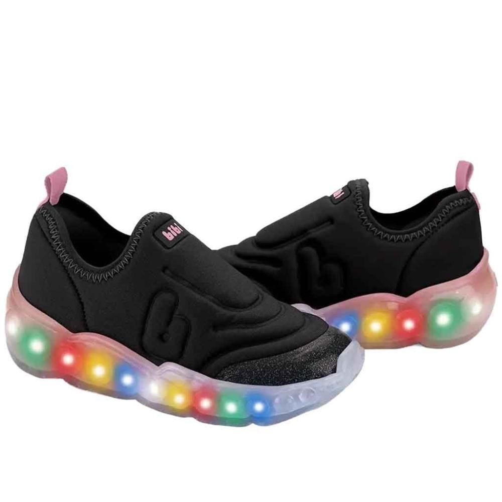 Tênis Infantil Feminino Bibi com LED 1252015 Preto/Rosa Preto 4