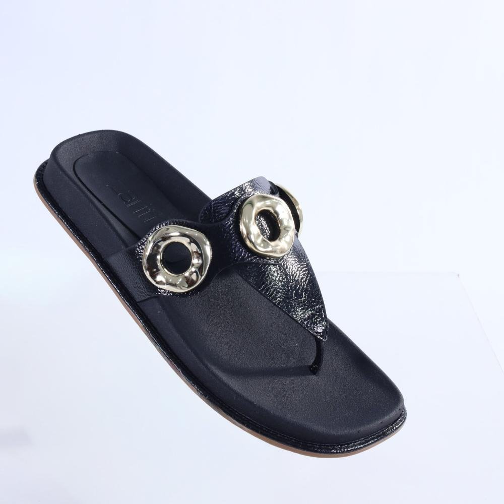 Papete Feminina Zariff 50471-90895 Verniz Preto Preto 3