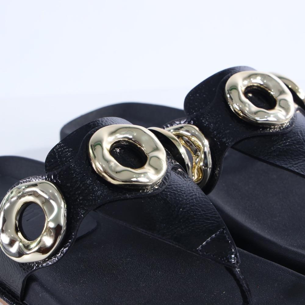 Papete Feminina Zariff 50471-90895 Verniz Preto Preto 4