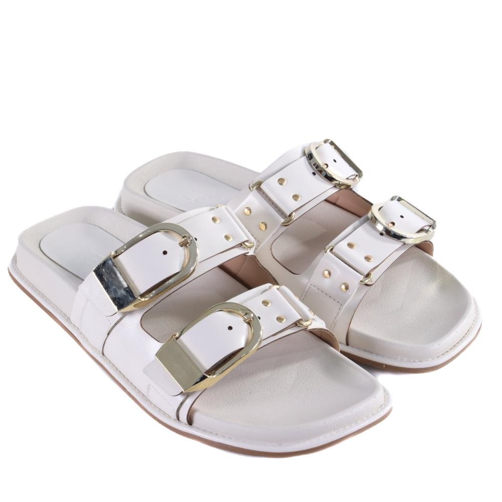 Papete Feminina Zariff com Maxi Fivelas 50471-90894 Off White Branco 2