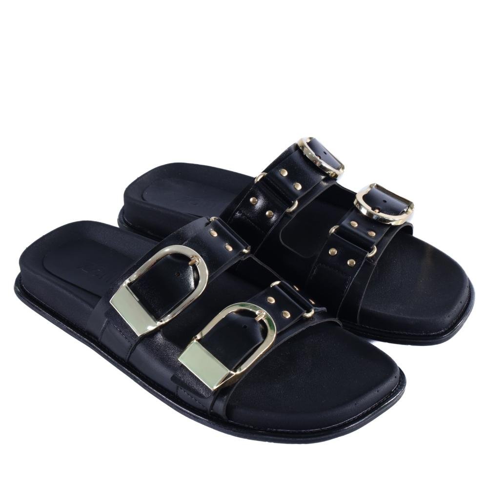 Papete Feminina Birk Zariff com Maxi Fivelas 50471-90894 Preto Preto 2