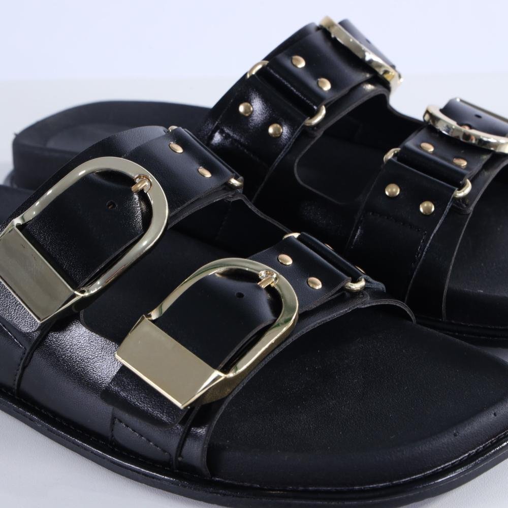 Papete Feminina Birk Zariff com Maxi Fivelas 50471-90894 Preto Preto 4